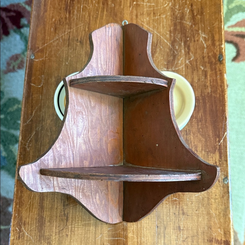 Rustic Brown Wooden Wall Shelf